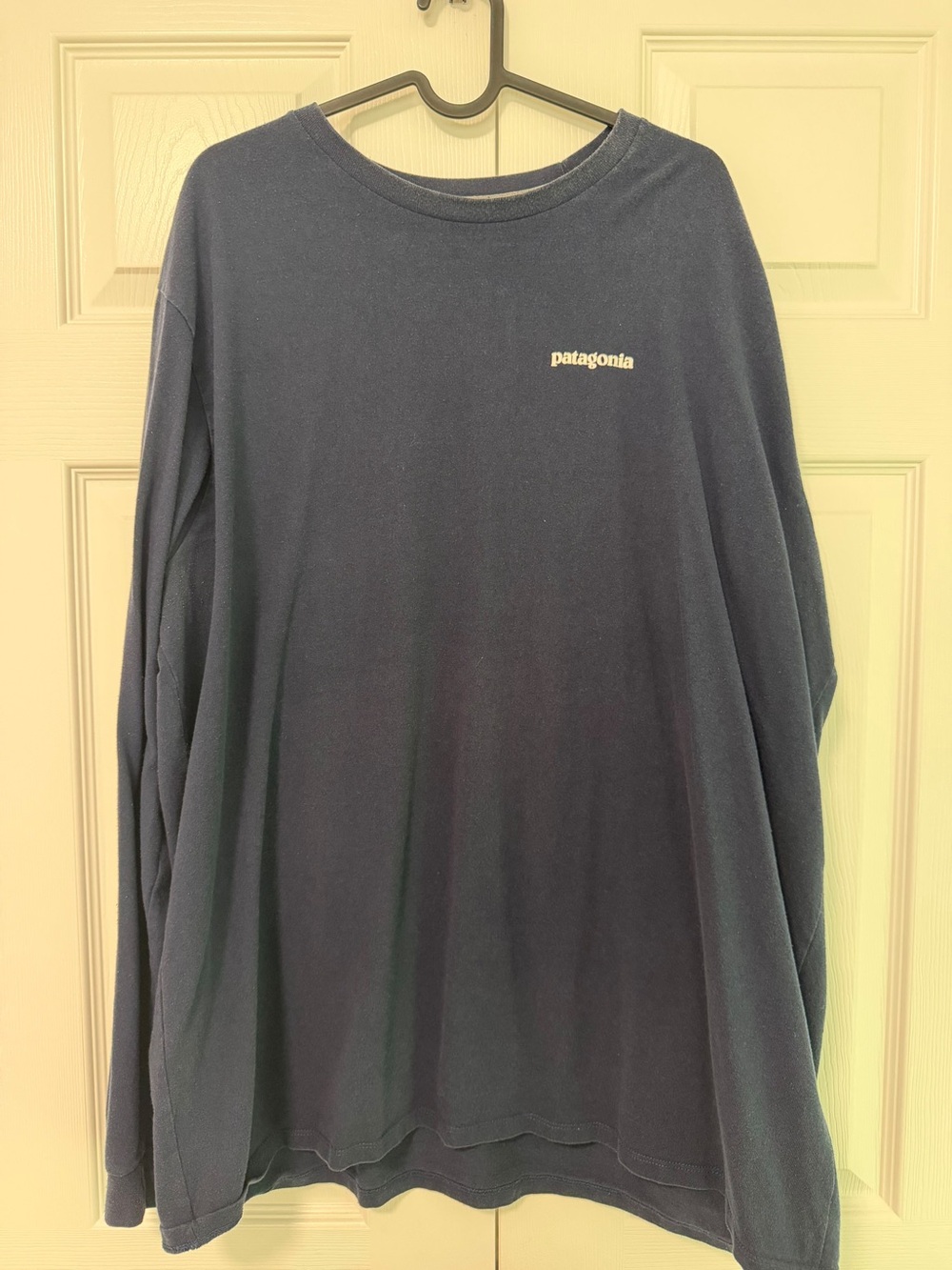 Patagonia Better Tee Long-Sleeve Crewneck Tee - Navy Blue with White Logo XXL